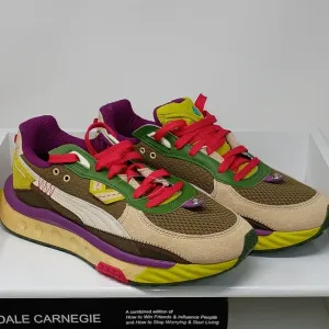 Colorful Sneakers with Red Laces