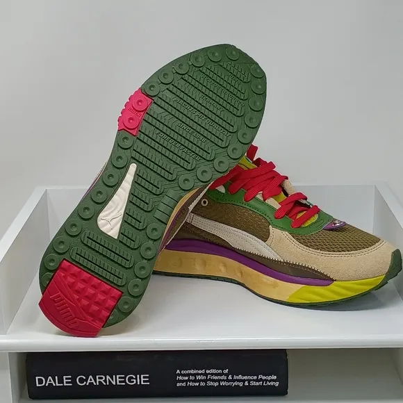 Colorful Sneakers with Red Laces