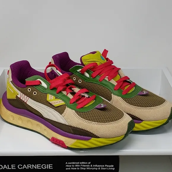 Colorful Sneakers with Red Laces