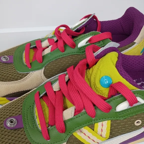 Colorful Sneakers with Red Laces