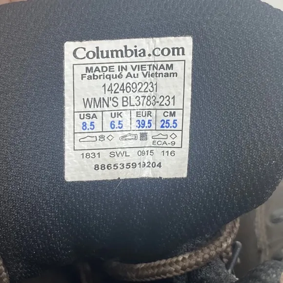 Columbia Brown Newton Ridge Plus Womens size 8.5 M Hiking Leather Boots