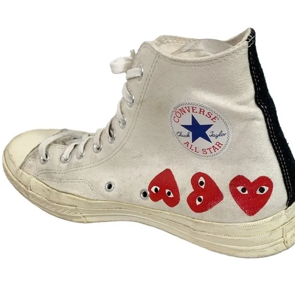 Comme De Garcons Play x Converse Canvas Graphic Print Sneakers Size 10