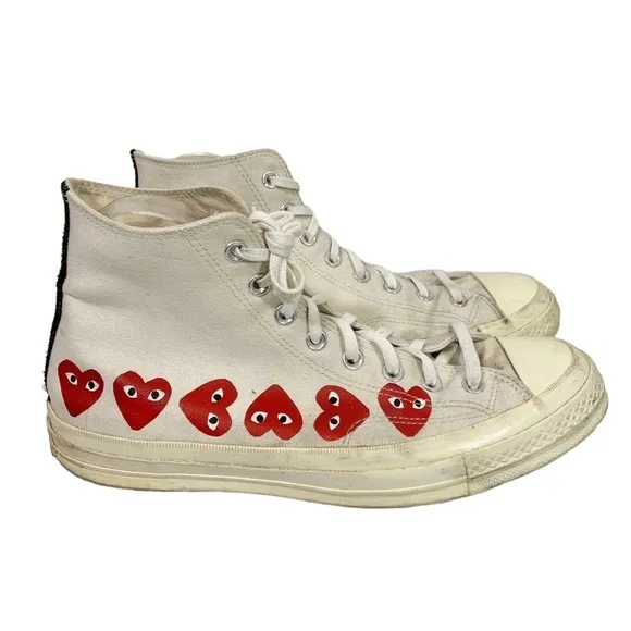 Comme De Garcons Play x Converse Canvas Graphic Print Sneakers Size 10