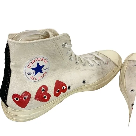 Comme De Garcons Play x Converse Canvas Graphic Print Sneakers Size 10