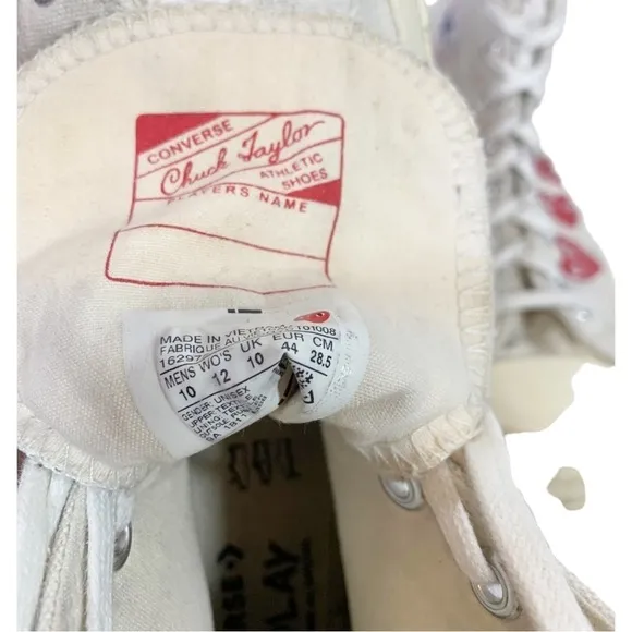 Comme De Garcons Play x Converse Canvas Graphic Print Sneakers Size 10