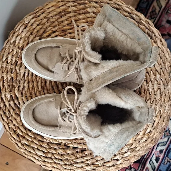 Common‎ Projects Womens  Tan Suede/Cream Shearling Smeaker Boots EU37/US6.5
