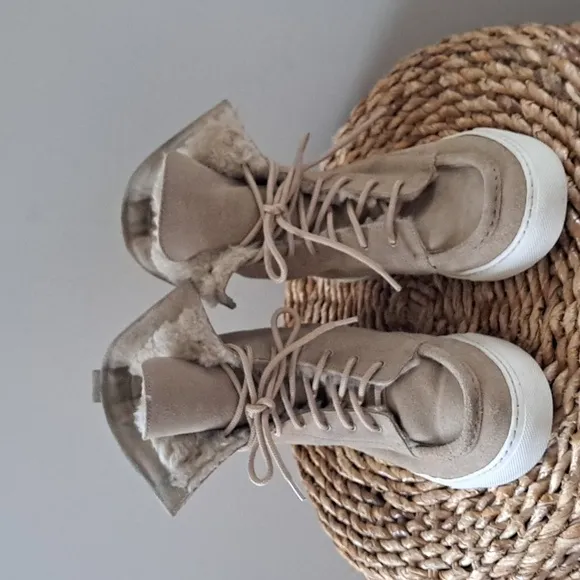 Common‎ Projects Womens  Tan Suede/Cream Shearling Smeaker Boots EU37/US6.5