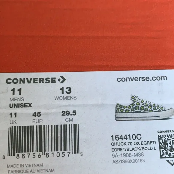 CONVERSE CHUCK 70 OX EGRET/BLACK/BOLD L MENS
