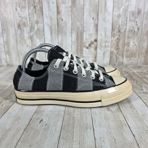 Converse Chuck Taylor All Star Patchwork Sneakers Low Top Black Gray W 8