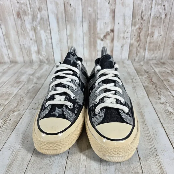 Converse Chuck Taylor All Star Patchwork Sneakers Low Top Black Gray W 8
