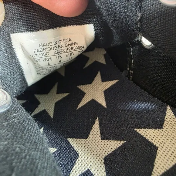 Converse Chuck Taylor All Star Patchwork Sneakers Low Top Black Gray W 8
