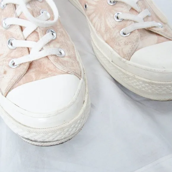 CONVERSE Embroidered Floral Sneakers Low Top Chuck Taylors Women's 10 or Mens 8