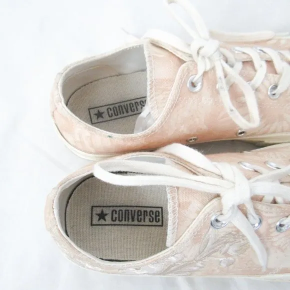 CONVERSE Embroidered Floral Sneakers Low Top Chuck Taylors Women's 10 or Mens 8
