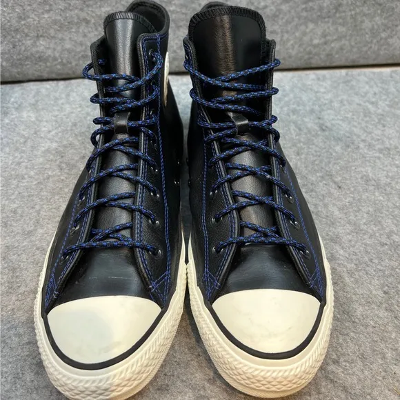 Converse Leather Chuck Taylor All Star High Top Sneakers Black Men's Size 12