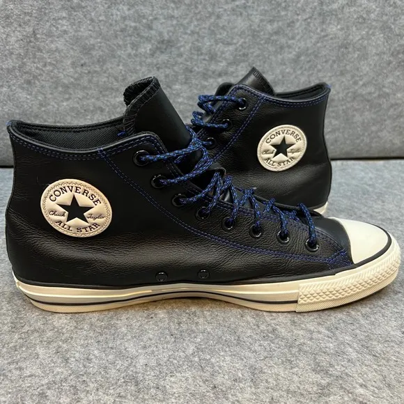Converse Leather Chuck Taylor All Star High Top Sneakers Black Men's Size 12