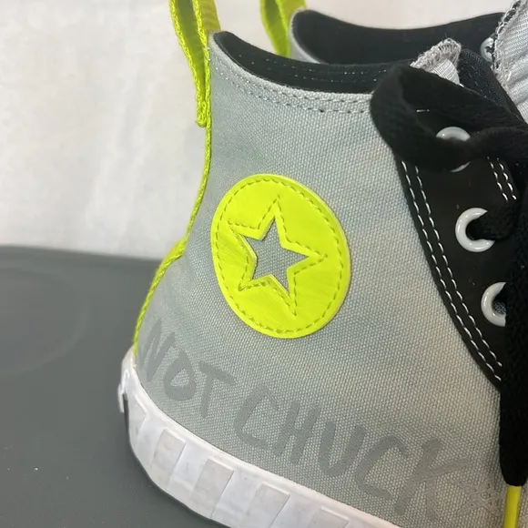 Converse Not Chuck UNT1TL3D High-Top Sneakers black gray and neon yellow size 9