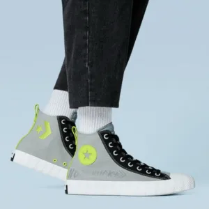 Converse Not Chuck UNT1TL3D High-Top Sneakers black gray and neon yellow size 9