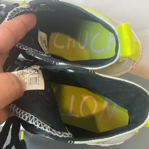 Converse Not Chuck UNT1TL3D High-Top Sneakers black gray and neon yellow size 9