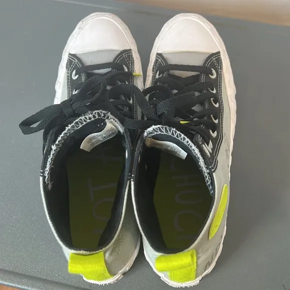 Converse Not Chuck UNT1TL3D High-Top Sneakers black gray and neon yellow size 9