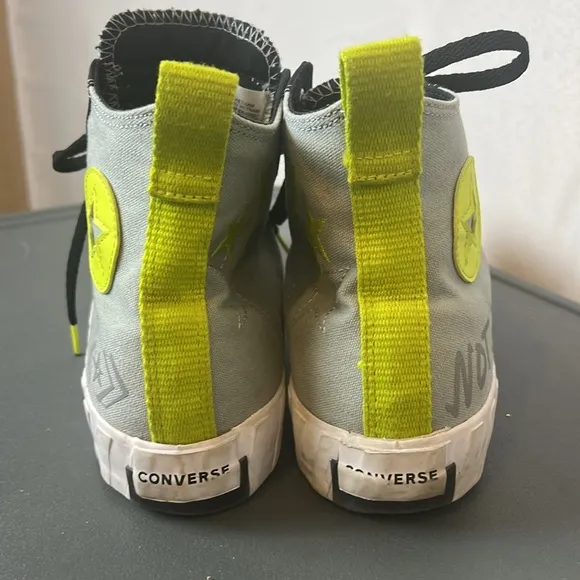 Converse Not Chuck UNT1TL3D High-Top Sneakers black gray and neon yellow size 9