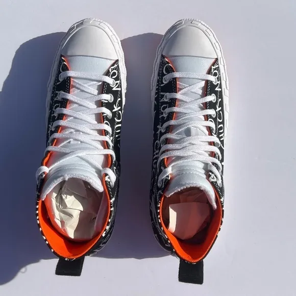 Converse UNTITLED High Top Shoe Black White Bold Mandarin 166502C