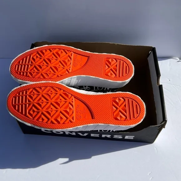 Converse UNTITLED High Top Shoe Black White Bold Mandarin 166502C