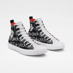 Converse UNTITLED High Top Shoe Black White Bold Mandarin 166502C
