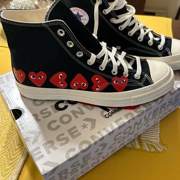 Converse x Comme des Garçons PLAY Black High-Top Sneakers