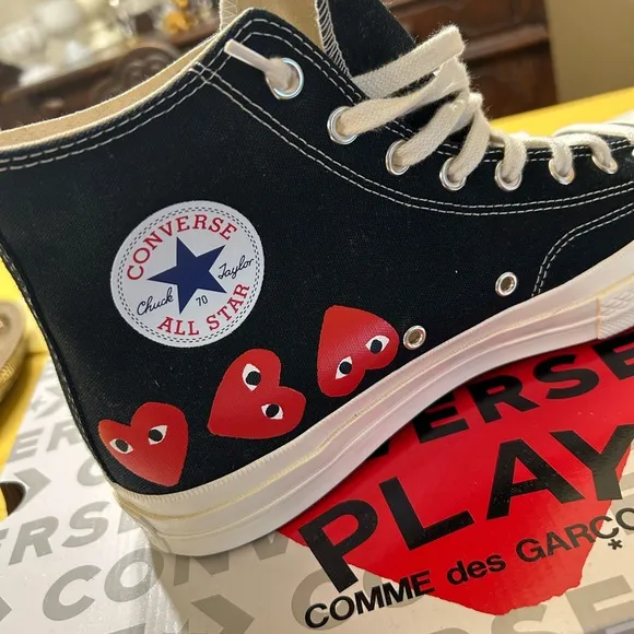 Converse x Comme des Garçons PLAY Black High-Top Sneakers