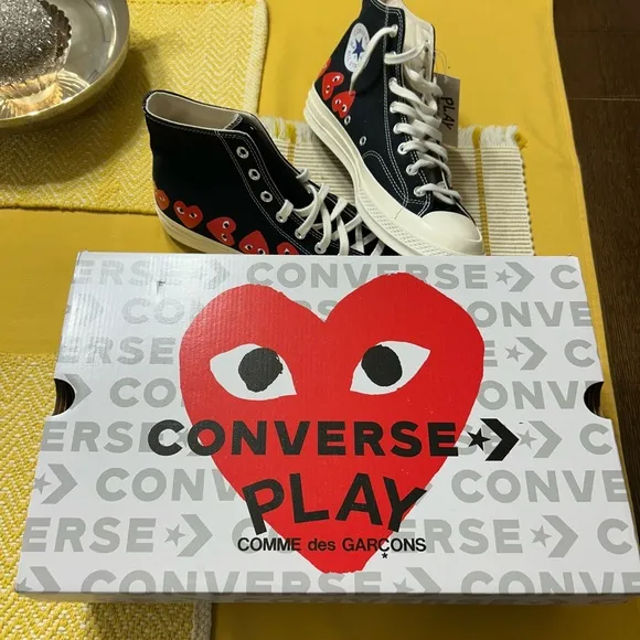 Converse x Comme des Garçons PLAY Black High-Top Sneakers