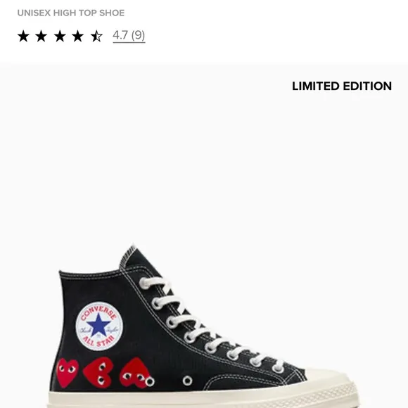 Converse x Comme des Garçons PLAY Black High-Top Sneakers