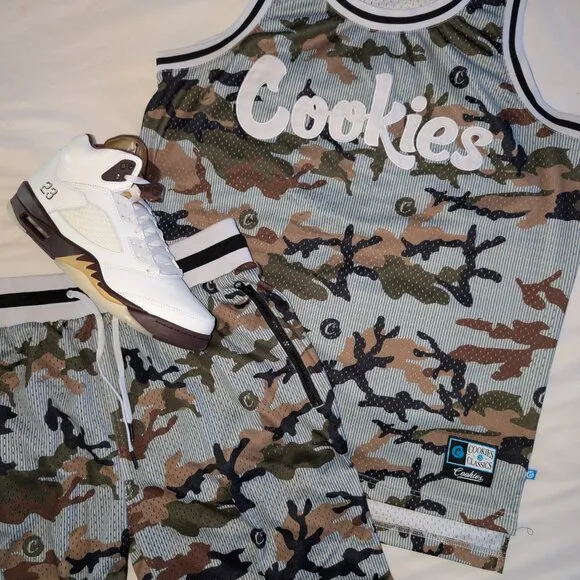Cookies Camo Seersucker Basketball Jersey &amp; Shorts
