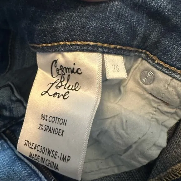 Cosmic Blue Love Jodie Distressed Jean Shorts- NWOT