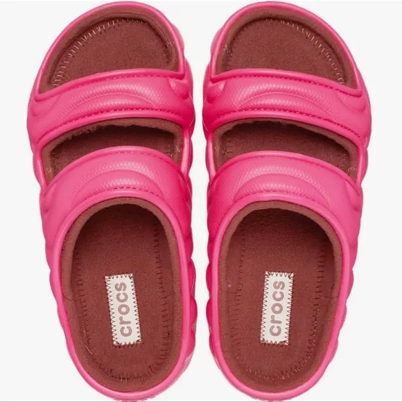 Crocs Cozzy Puffer Dragonfruit Pink Slide Sandals Women's SIZE 10