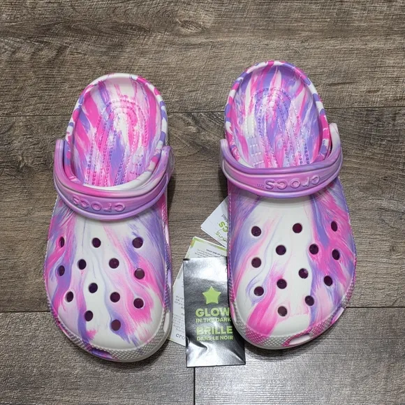 Crocs  glue  in the dark Sandals girls size 5Y
