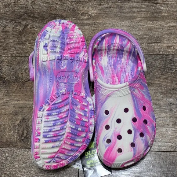 Crocs  glue  in the dark Sandals girls size 5Y
