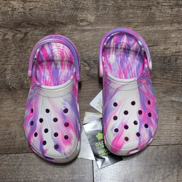 Crocs  glue  in the dark Sandals girls size 5Y
