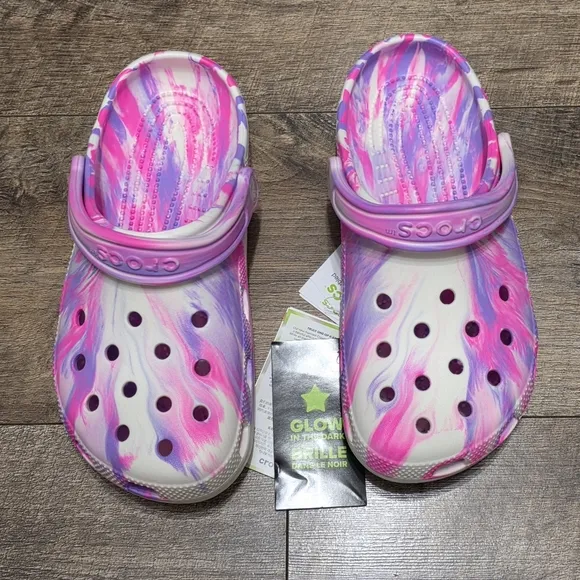 Crocs  glue  in the dark Sandals girls size 5Y
