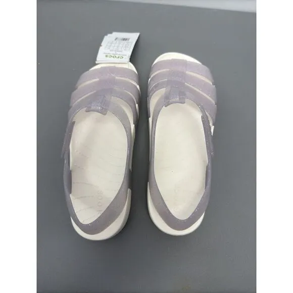Crocs Isabella Glitter Sandal Gray J5 EU 37-38 Women's‎ 7  New #31