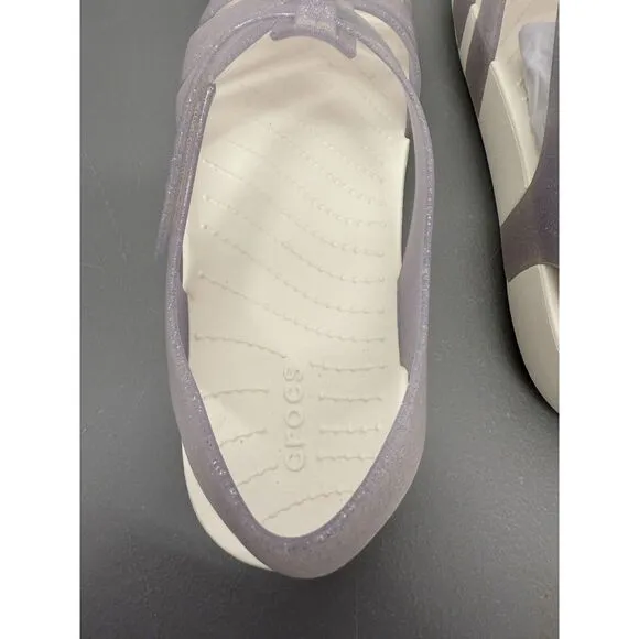 Crocs Isabella Glitter Sandal Gray J5 EU 37-38 Women's‎ 7  New #31