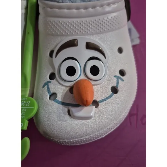 Crocs Kids' Disney Frozen Olaf Lined Classic Clog  Toddler Size 7  NEW