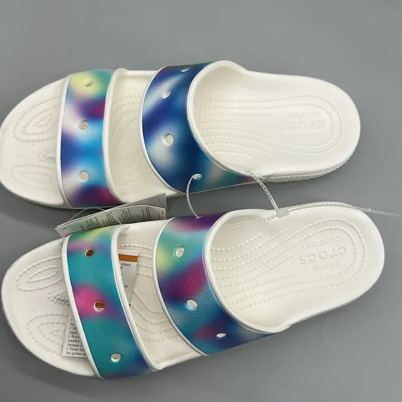 Crocs Men Size 12 Adult Classic Two-Strap Slide Sandals