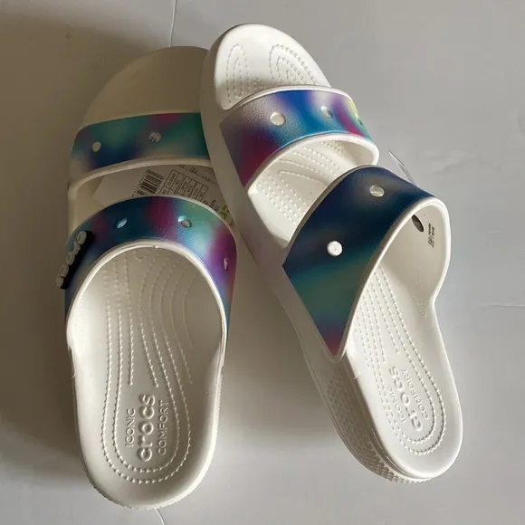 Crocs Men Size 12 Adult Classic Two-Strap Slide Sandals
