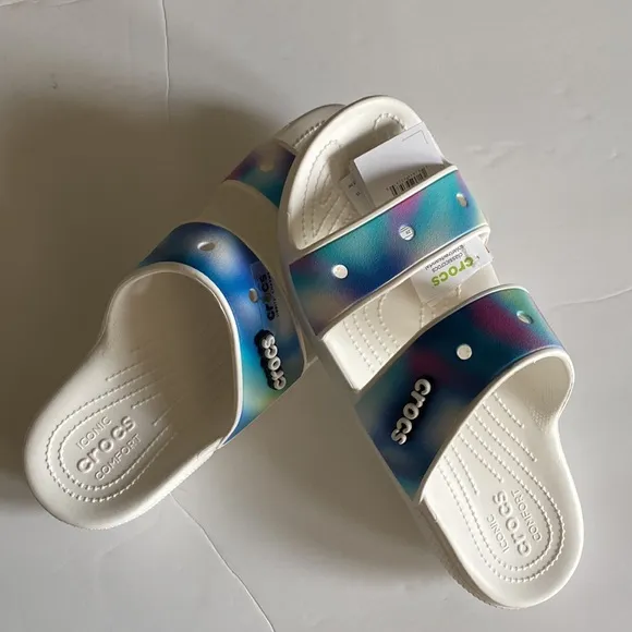 Crocs Men Size 12 Adult Classic Two-Strap Slide Sandals