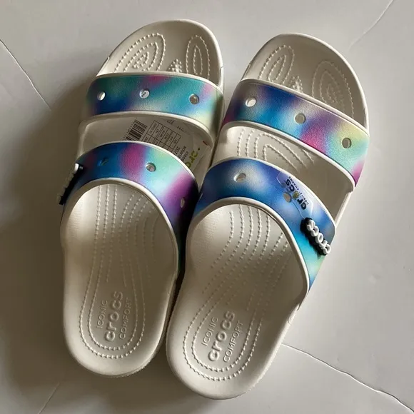 Crocs Men Size 12 Adult Classic Two-Strap Slide Sandals