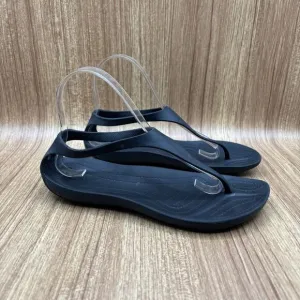 CROCS Serena Sexi Sandals Women's Black T Strap Thong Flip Flops Beach - US 7