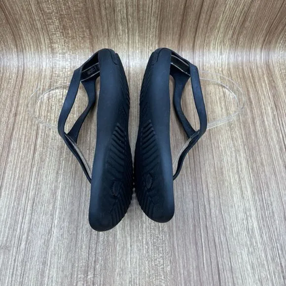 CROCS Serena Sexi Sandals Women's Black T Strap Thong Flip Flops Beach - US 7