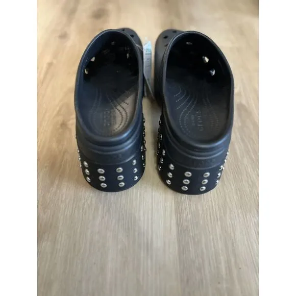 Crocs Siren Studded Clog Heel‎ Black Women's Size M13 Sandals NEW