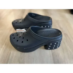 Crocs Siren Studded Clog Heel‎ Black Women's Size M13 Sandals NEW