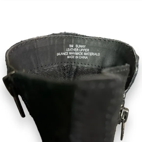 CROWN VINTAGE “Sunny” Black Suede Block Heel Ankle Boots